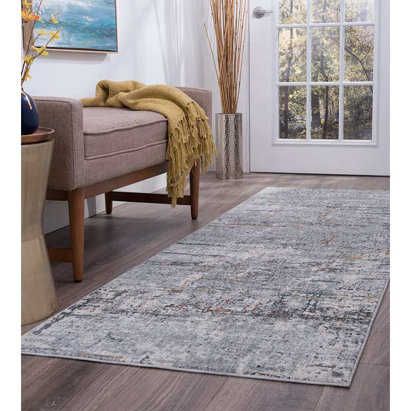 Williston Shippy Contemporary Abstract Gray Area Rug Wayfair